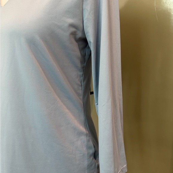 Jean Pierre Light Blue Long Sleeve V-Neck Top - Picture 2 of 6